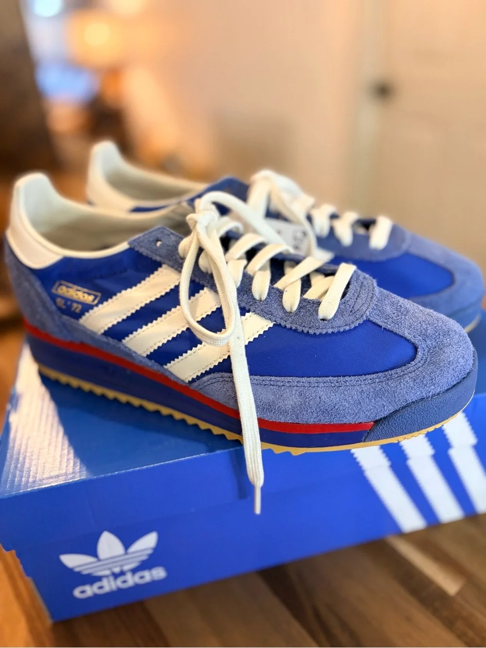Adidas SL 72 RS Blue White Sneakers Vintage Style Men’s 7.5 / Women’s 8.5 -9